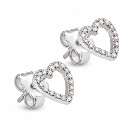 18k white gold diamond stud earrings