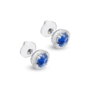 Sapphire and Diamond Stud Earrings in White Gold