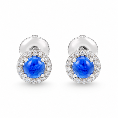 sapphire and diamond stud earrings