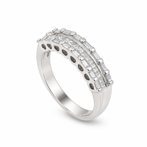 baguette and princess diamond band