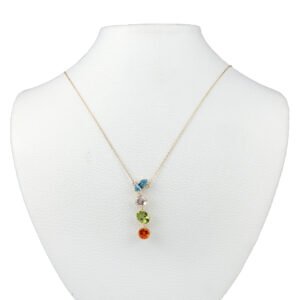 18k yellow gold multi-gemstone necklace