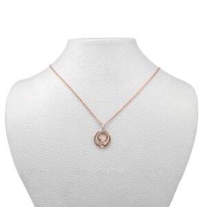 18k rose and white gold diamond necklace