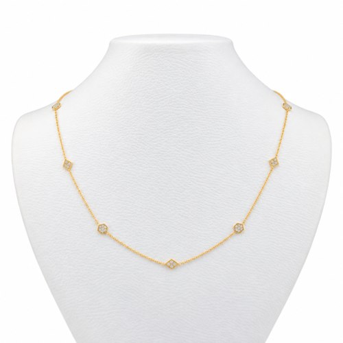 18k yellow gold diamond necklace