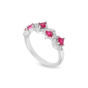 18k white gold ruby and diamond band
