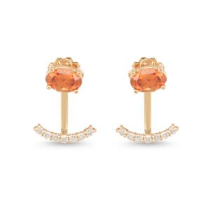 18k yellow gold garnet and diamond earrings