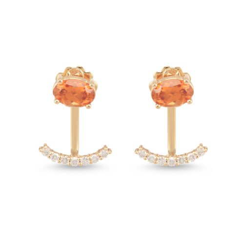 18k yellow gold garnet and diamond earrings
