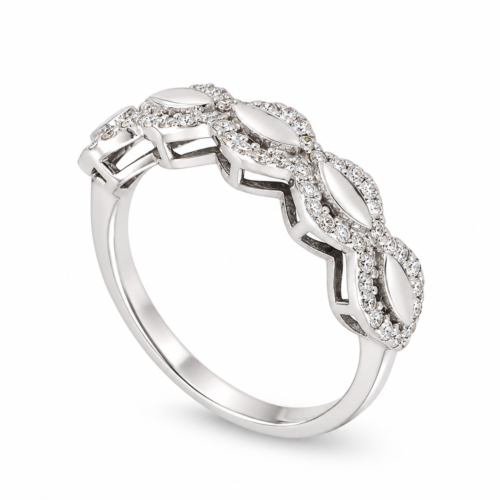 18k white gold diamond band