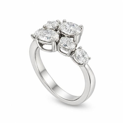 18k white gold oval diamond ring