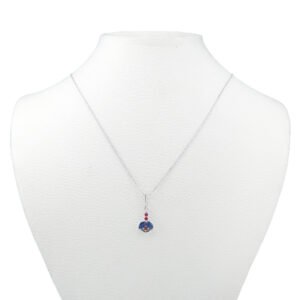 18k white gold ruby sapphire