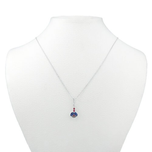 18k white gold ruby sapphire