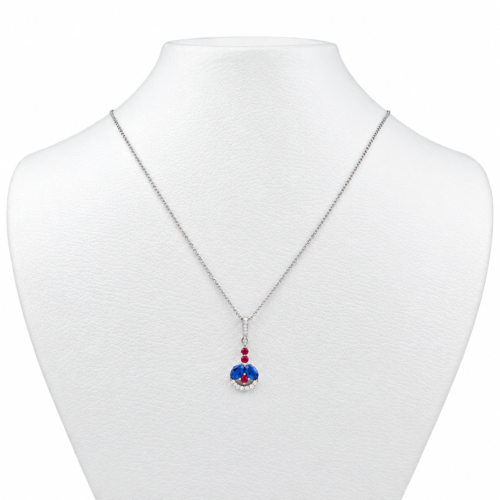 18k white gold ruby sapphire