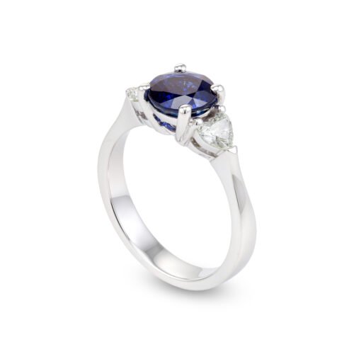 18k white gold sapphire solitaire ring