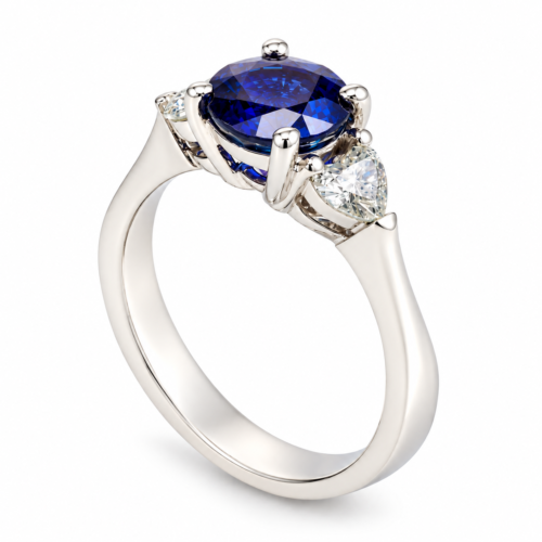 18k white gold sapphire solitaire ring