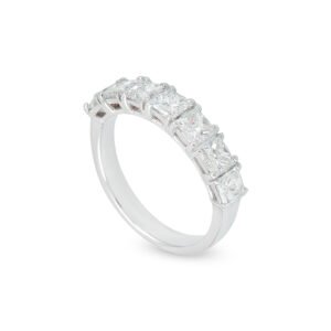 18k white gold princess diamond band