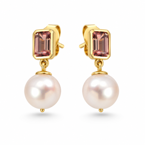 tourmaline pearl earrings