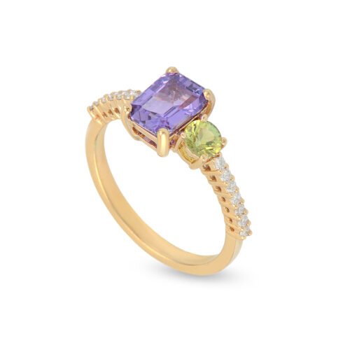 18k gold diamond sapphire ring