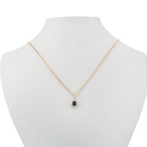 18k gold diamond sapphire pendant
