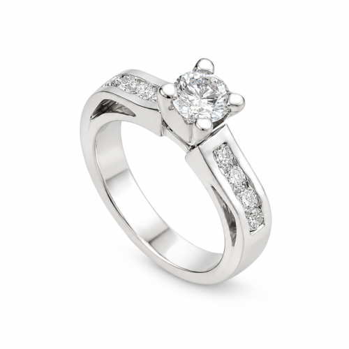 18k white gold emerald diamond ring