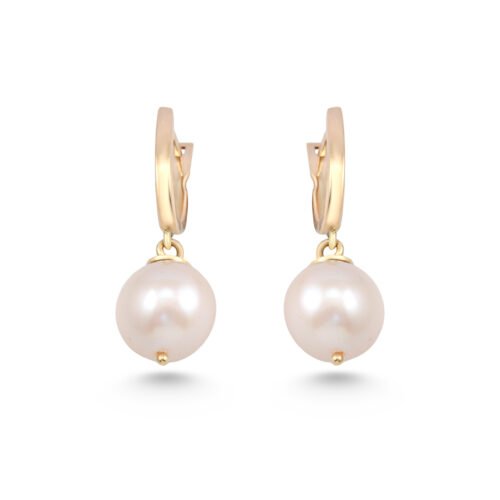 18k yellow gold pearl earrings
