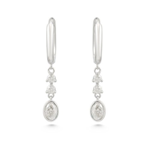 18k white gold diamond earrings