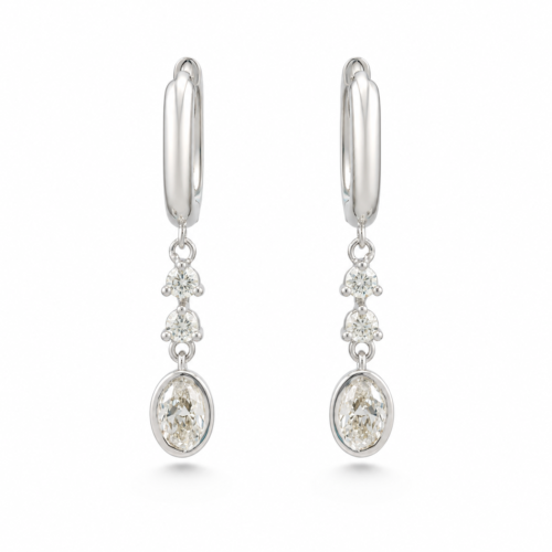 18k white gold diamond earrings