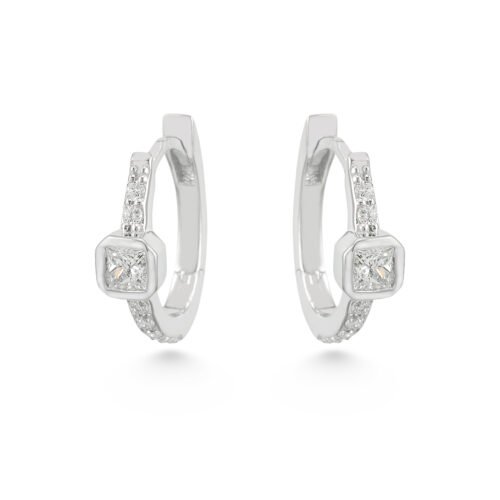 18k white gold diamond earrings