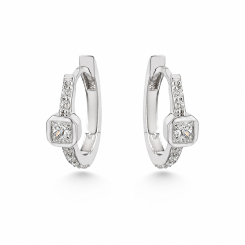 18k white gold diamond earrings