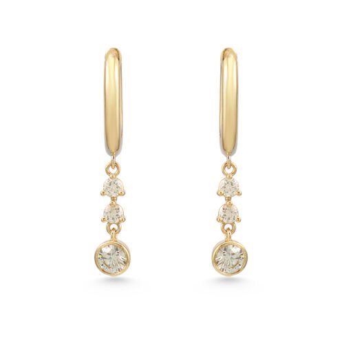 18k yellow gold diamond earrings