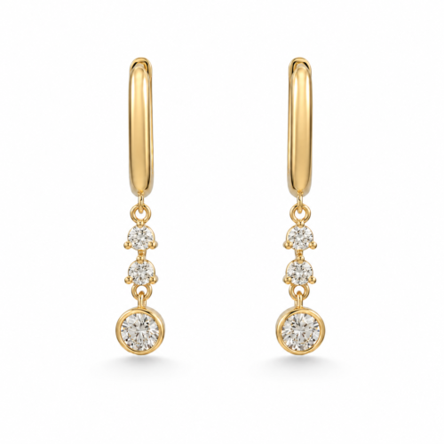 18k yellow gold diamond earrings