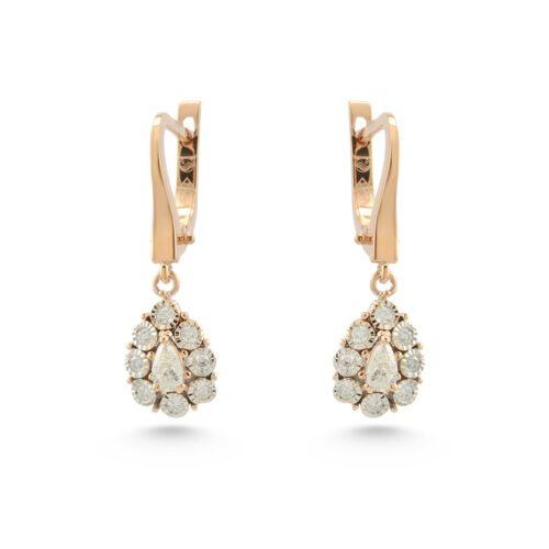 18k rose gold diamond earrings