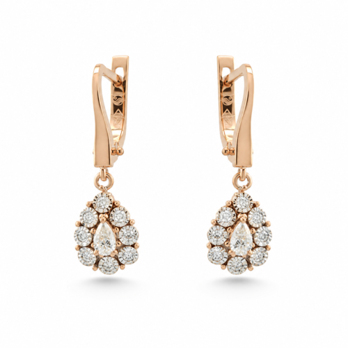 18k rose gold diamond earrings